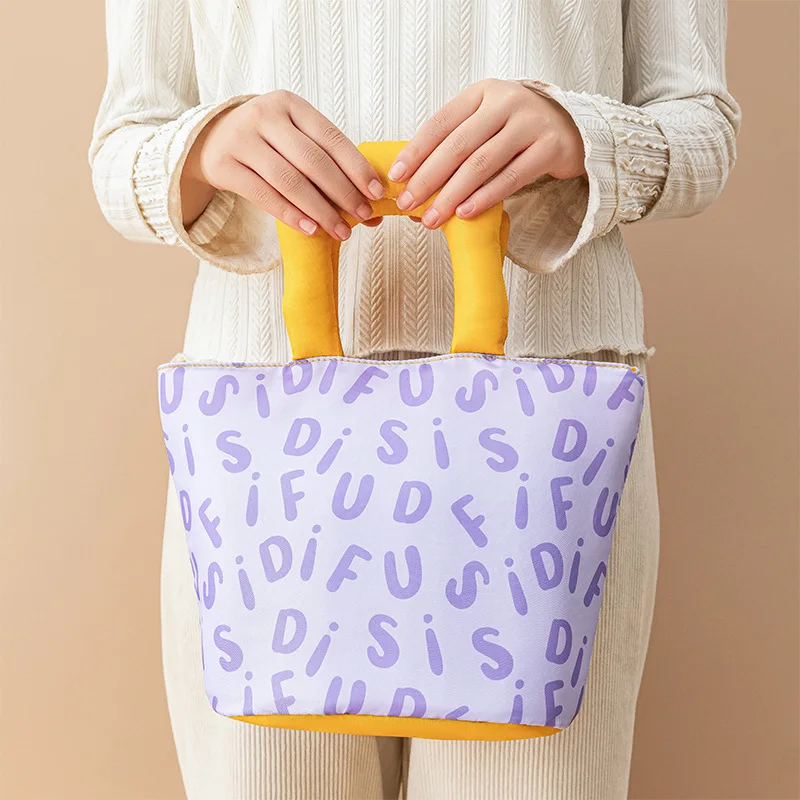 StoBag 3 szt. Torby na lunch z motywami z kreskówek, izolowane, urocze dla dzieci, z uchwytem do pakowania i przechowywania żywności, przenośna torba wielokrotnego użytku.