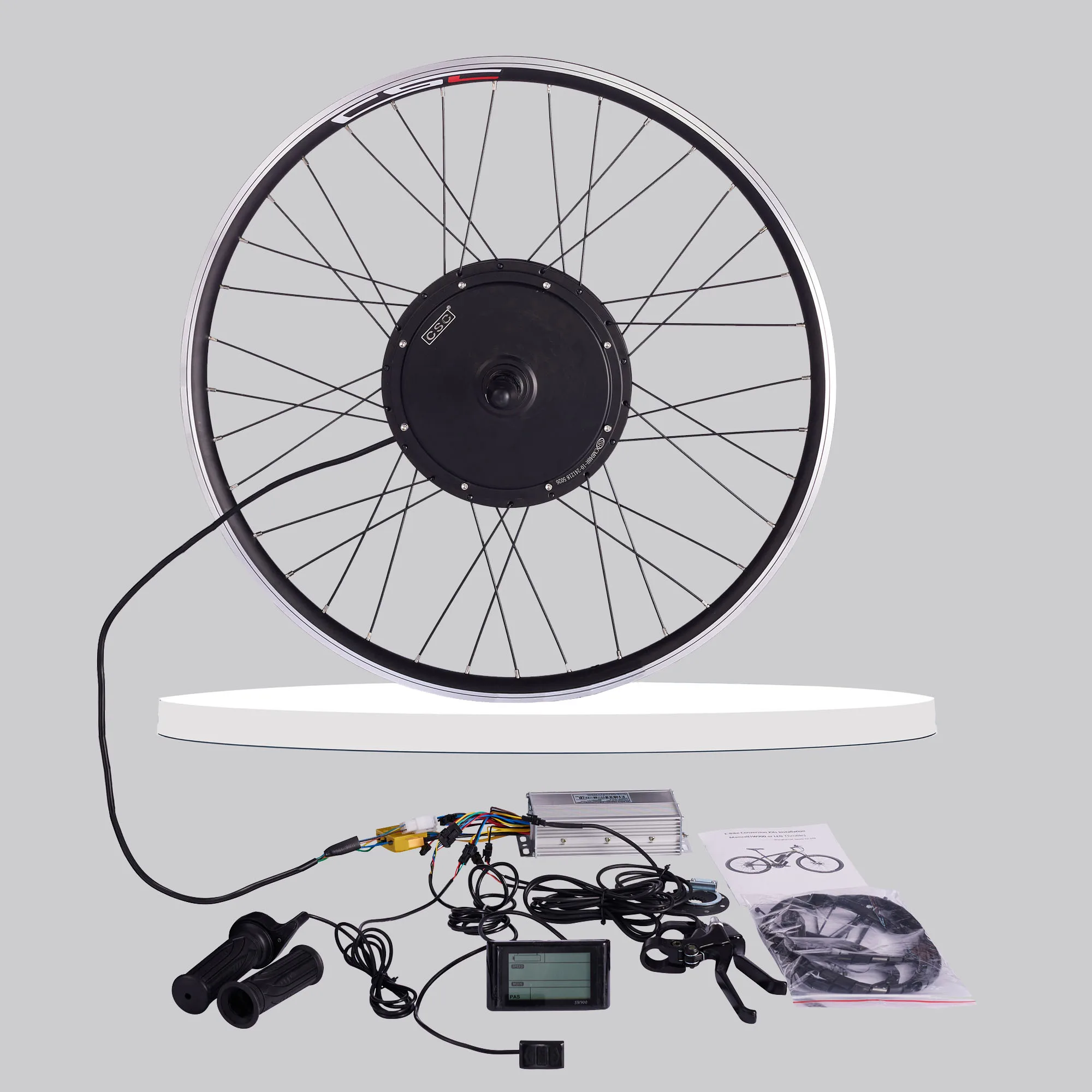 CSC 20 "26" 27.5 "29" 48 فولت 1000 واط 1500 واط مكبح قرصي/حافة الفرامل Ebike عدة دراجة كهربائية محور الجبهة الخلفية عجلة المحرك #1