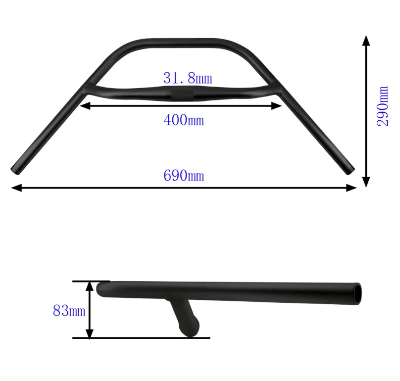 Bike Handlebar H Handlebar Flat Bar Aluminum Alloy 22.2 * 31.8mm 200 * 690mm for MTB Gravel Bikes Touring Bikes