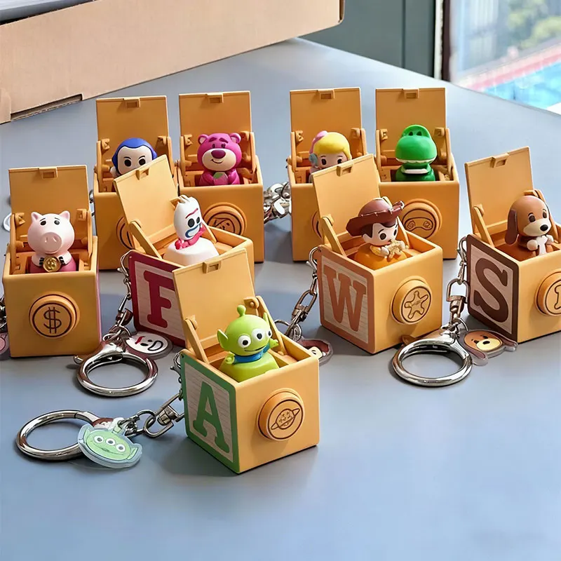 Disney Toy Story Blind Box Fidget-Spielzeug Schlüsselanhänger Buzz Alien Figur Fingerknopf Anti-Angst Tastatur-Tastenkappen Neuartige Geschenke