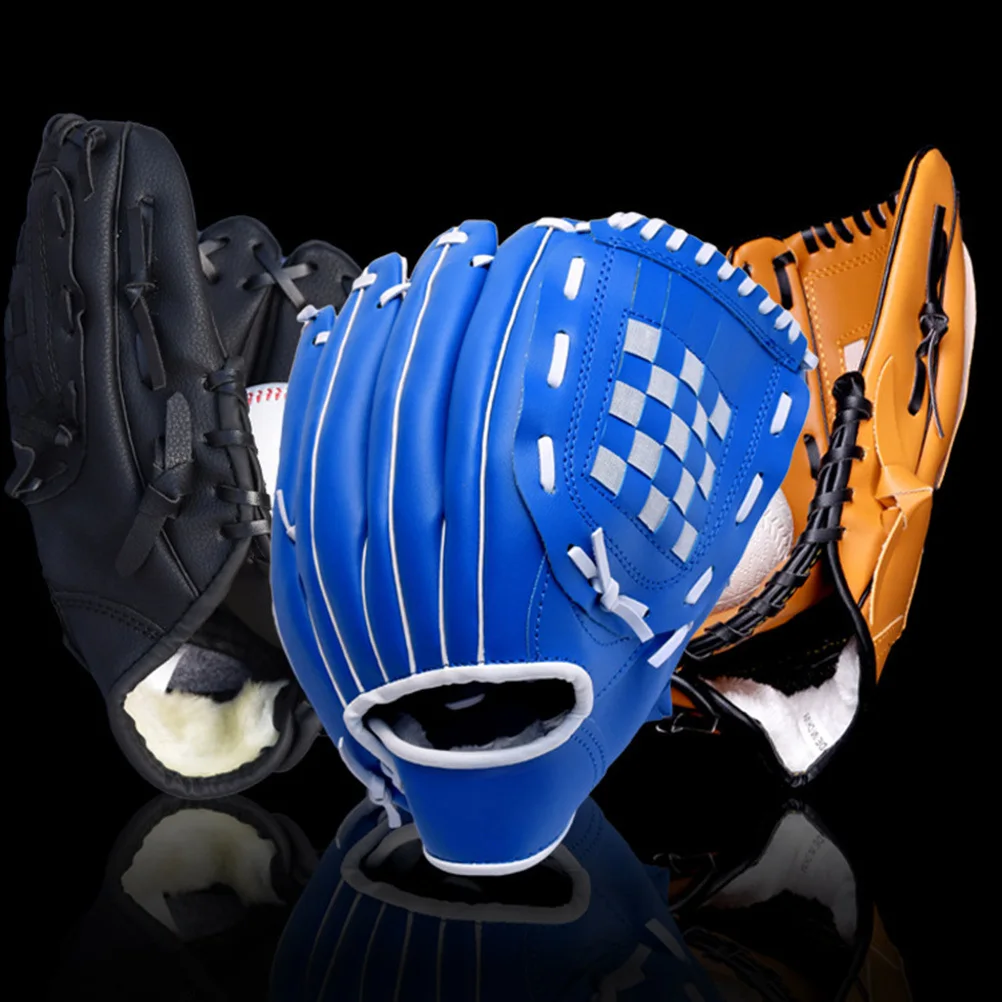 

1pc 12.5 Inch Baseball Glove Thickened Pu Pvc Softball Infield Glove For Men Women Youth Training Practice