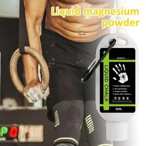 Bilashmart 50ml Sports Liquid Chalk Magnesium Powder Fitness Weight Lifting Non-slip Cream Grip Weight Lifting Climbing Gym Accessories