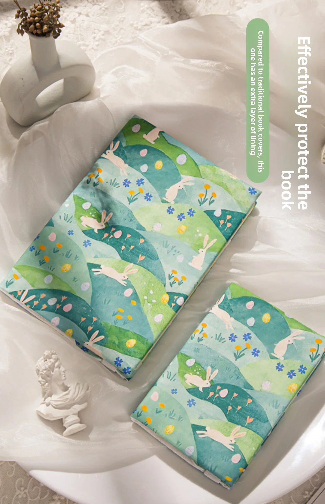 Fromthenon A5A6 Cloth Fabric Book Cover Multi-Style Cute Animal Flower Vintage Notebook Sleeve Reusable Book Protector