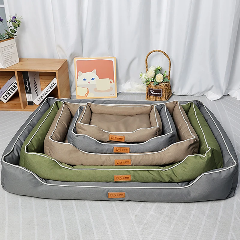 Removable Sponge Mat Dog Bed Upgrade 900D Oxford More Waterproof More Bite-resistant Dogs Beds Soft Cozy Pet Bed Dog Accessories