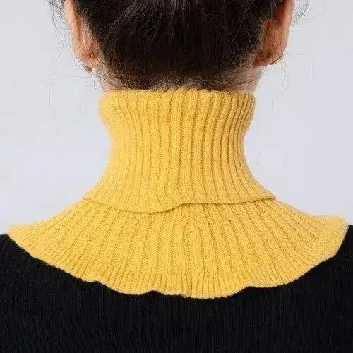 Warm Knitted Collar Scarf Women Turtleneck Knitted False Fake Collar Detachable Scarf Warm Winter Windproof Wrap Scarf Ruffles