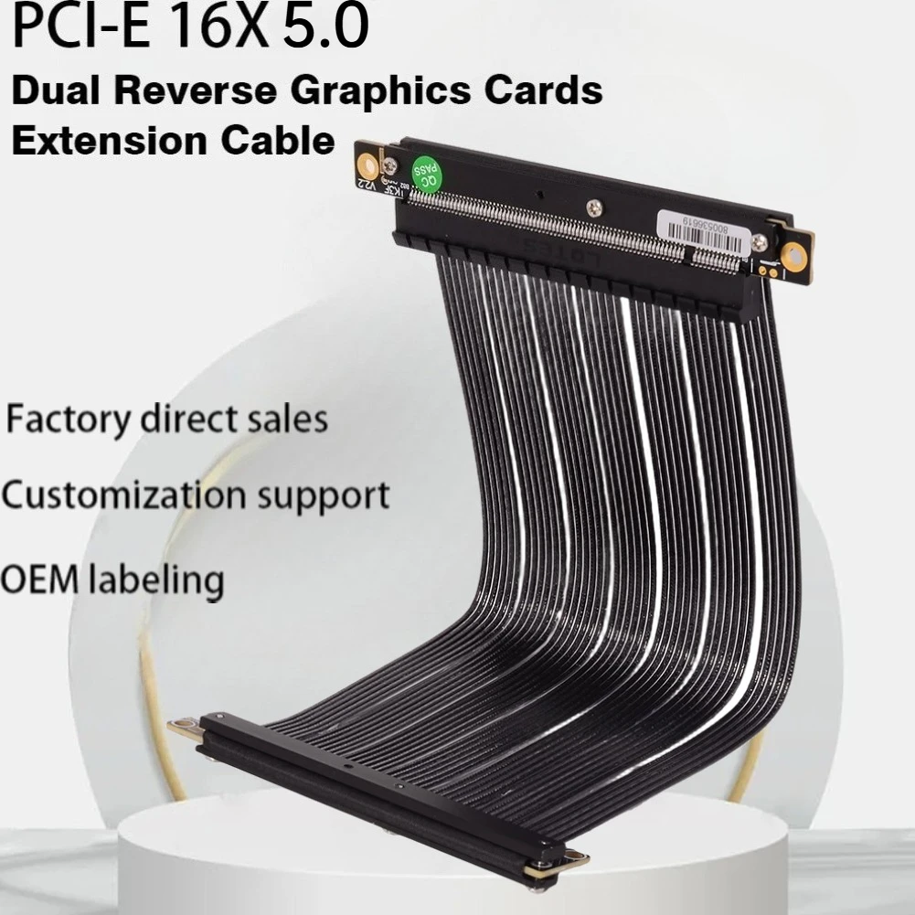 

Модернизированный кабель-удлинитель для видеокарты PCIE 5.0 GEN5 X16, высокоскоростной удлинитель без потерь для корпуса ITX A4, корпус ПК, графического процессора
