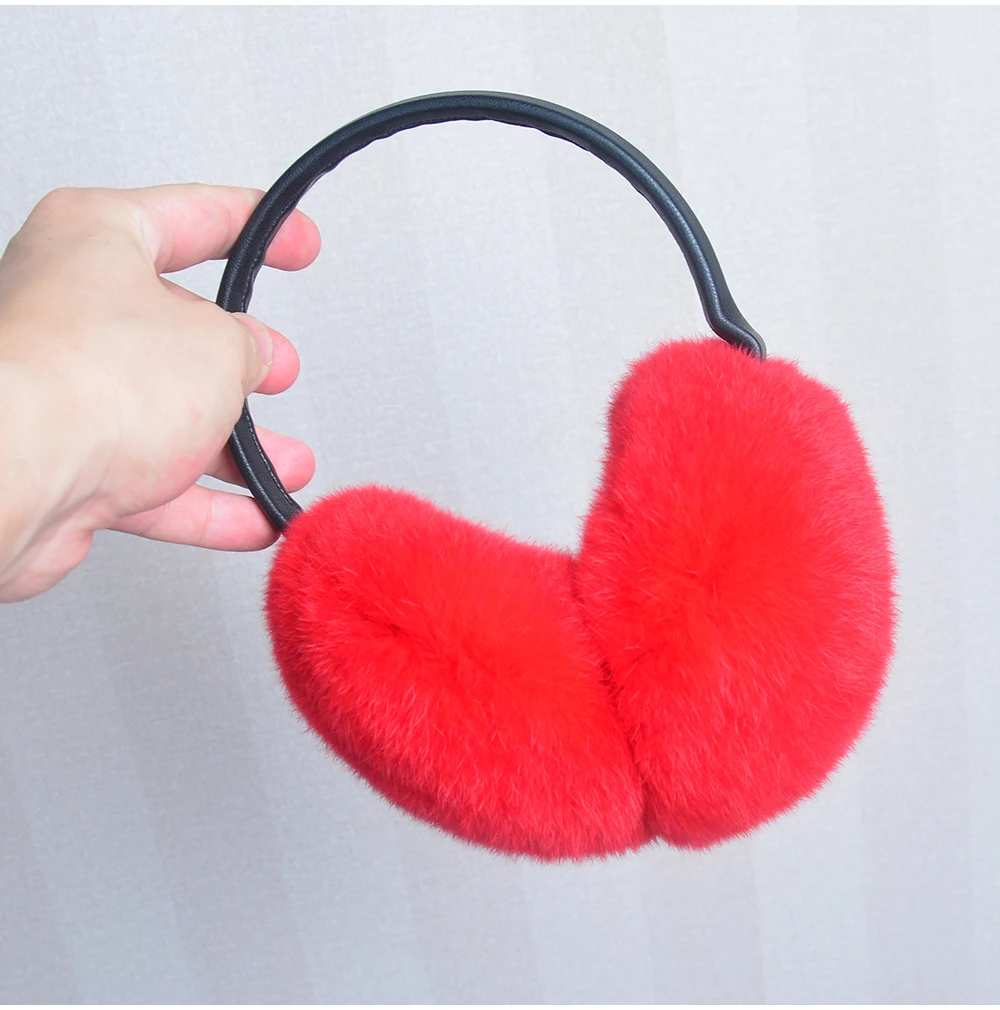 Rex Rabbit Fur Hang Ear Cover Warm Winter Earmuffs Headwear Ear Muffs Fur Earmuffs Cold Ear Warmer Fold Ear Protection Headband