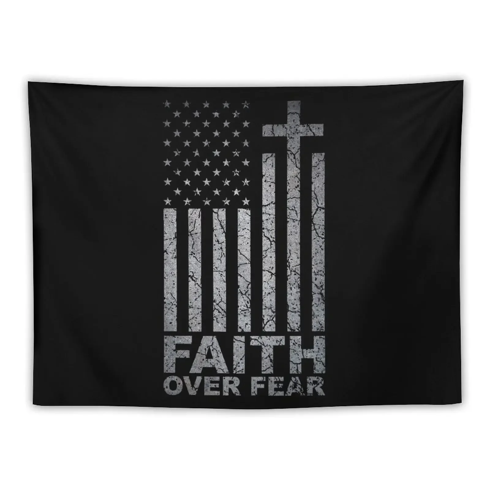 

Faith Over Fear American Flag Christian Vintage Tapestry On The Wall Hanging Wall Room Decorator Bedroom Decoration Tapestry