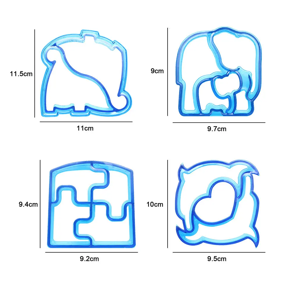 Silicone World DIY Kids Sandwich Cutter Bread Mold Cookie Cute Animal Dinosaur Star Heart Shape Cutters Mold Baking Bento Mold