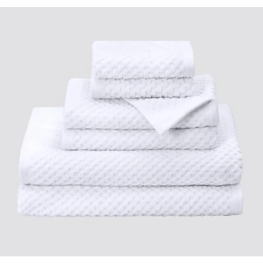 

Waffle - 100% Cotton - 2 Oversized Luxury Euro Spa Waffle Weave Large Bath s, 2 Hand Towels, 2 Washcloths - Absorbent Quick Dry