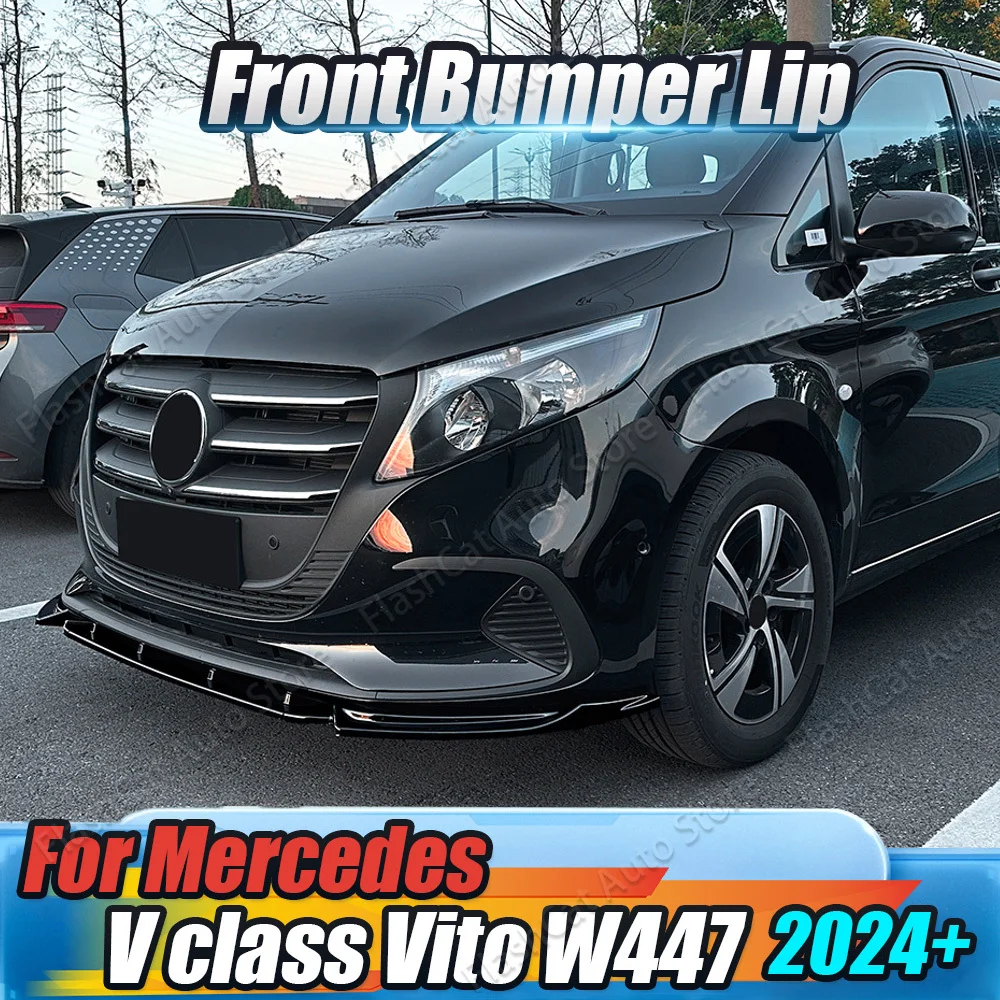 

VITO Car Front Bumper Chin Splitter Lip Trim For Mercedes Benz V Class W447 Vito 2024 2025 Lower Diffuser Spoiler Body Kits