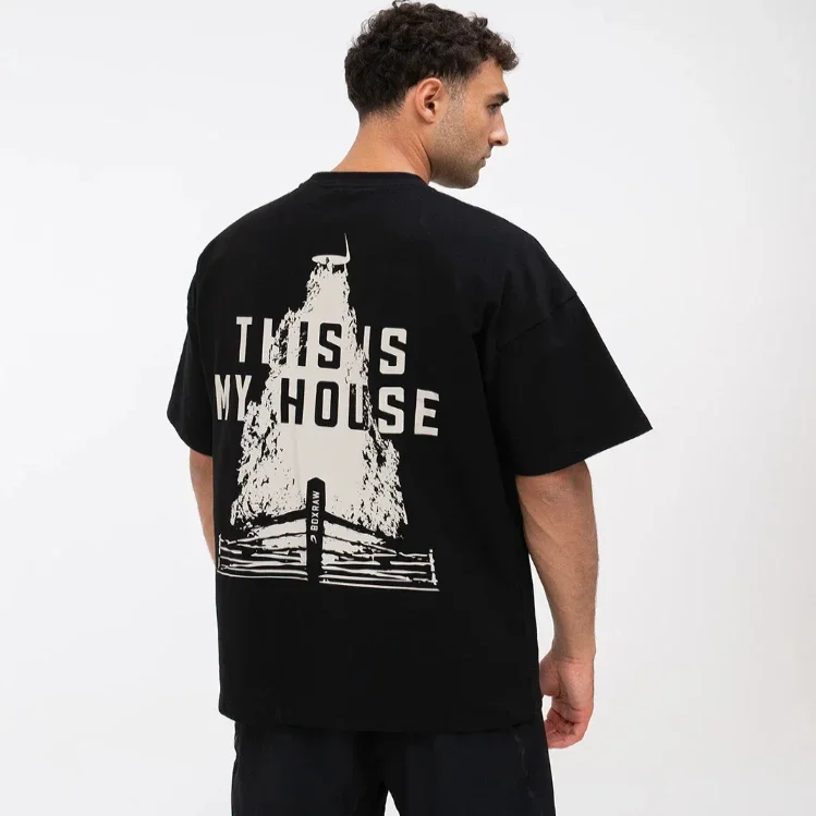 

2025 New Hot Summer New Fashion Sports Brand Boxing T-shirt Letter Printing Unisex Pure Cotton Breathable To Buy One Size Larger