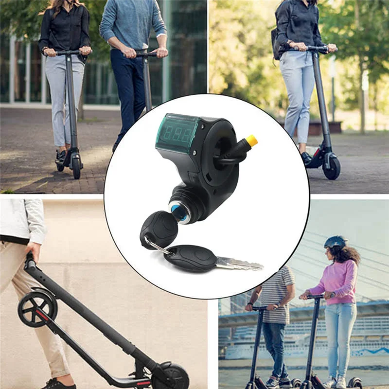 E-Bike Lgnition Lock Key Thumb Throttle Voltmeter Digital Voltage Display Switch 3Pin for KUGOO M4 XiaoMi M365 Universal Rich