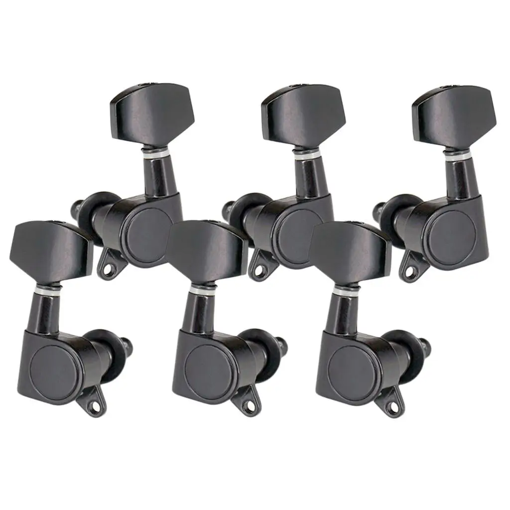 3R3L Guitar Tuners Black Sealed Machine Heads Precision Tuning Pegs Copper Zinc Alloy for Acoustic Electric Repair