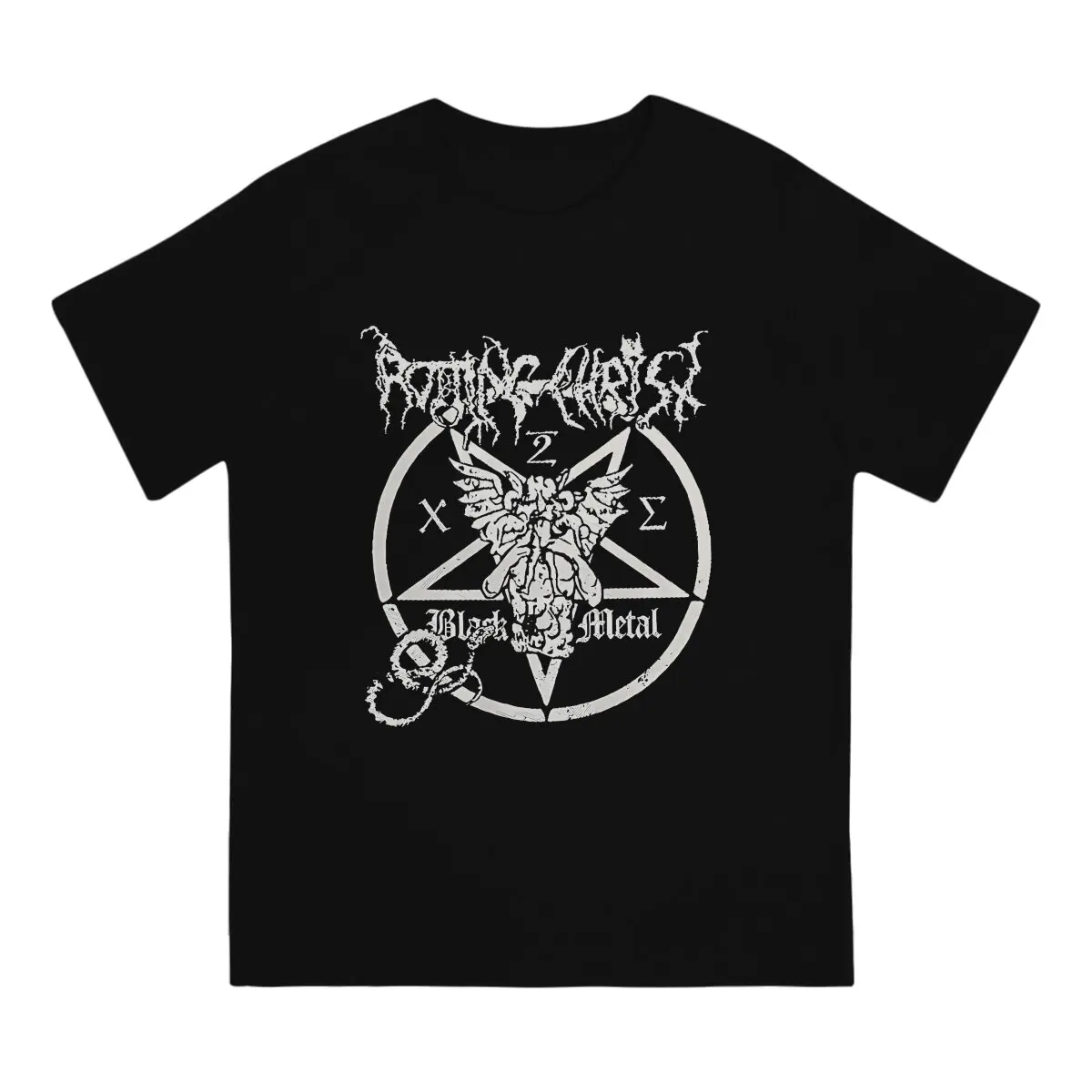 Band Logo T Shirt Men's  Cotton Vintage T-Shirts O Neck Rotting Christ Tees Short Sleeve Tops Party