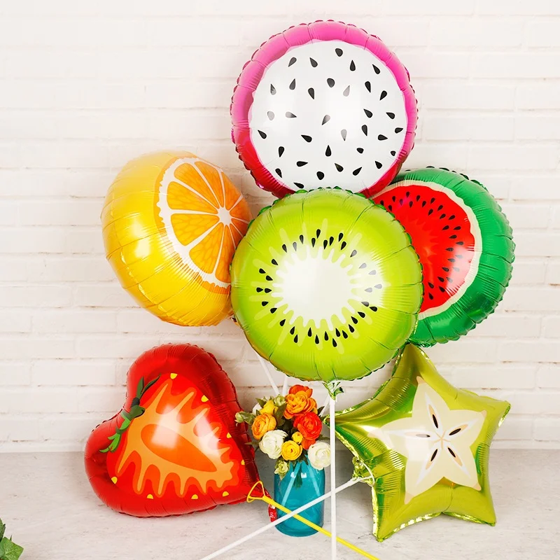 Cartoon Fruit Watermelon Strawberry Pitaya Orange Birthday Balloons Wedding Holiday Festival Party Decoration Toy Foil Balloon