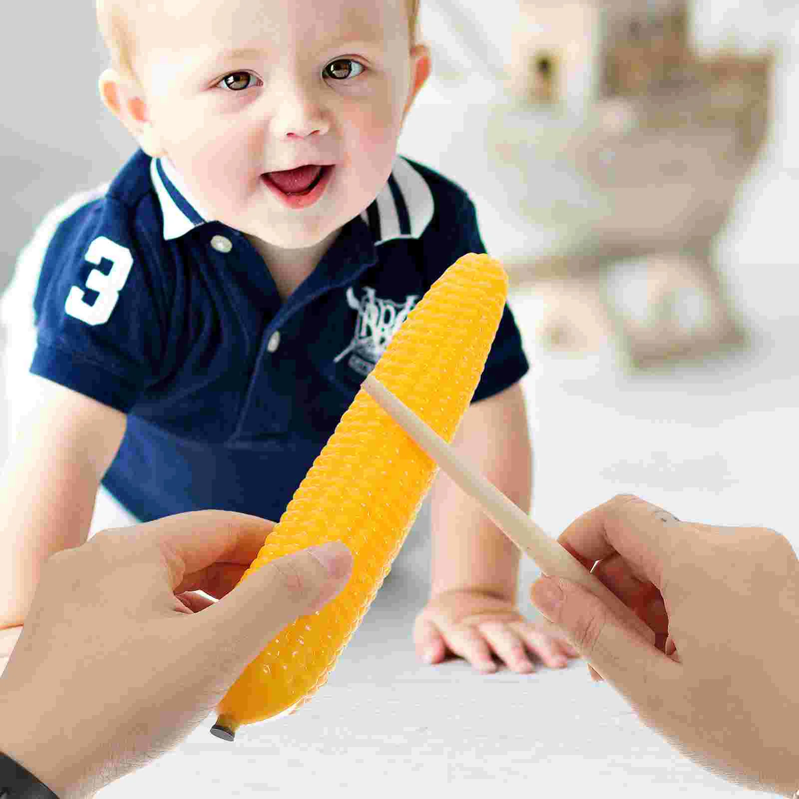 Simulated Fruit Sandbox Kids Maracas Percussion Instrument Musical Baby Corn Shape Shaker Toys