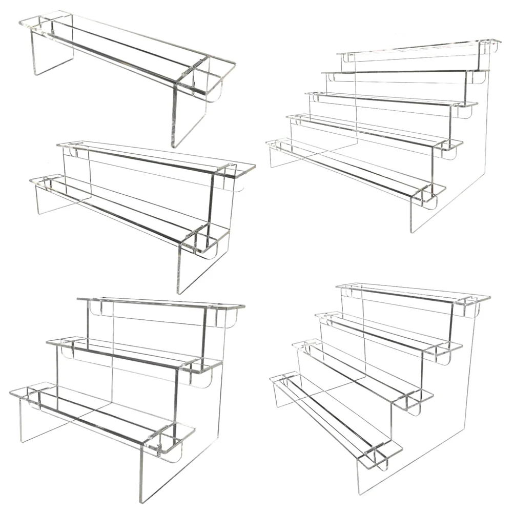 1pc Display Stands Acrylic For Mini Figures Toy Model Stand Holder Figurine Display Stand Transparent Ladder Shelf