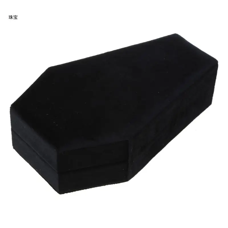 

X5QE Velvets Jewelry Storage Box Coffin Ring Necklace Earring Box Display Cases Desktop Decoration Jewelry