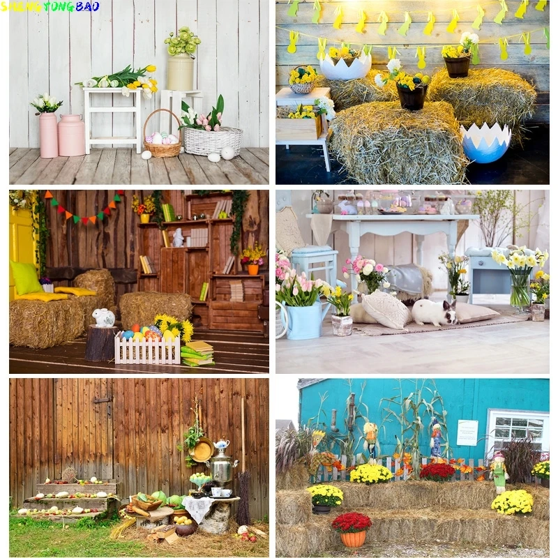 

Vinyl Custom Easter Backdrops For Photography Spring Flowers Rabbit Eggs Baby Photo Background Photo Studio 210403MXR-01