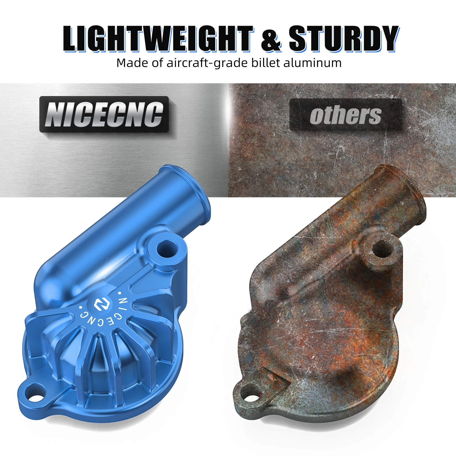 NICECNC ATV Water Pump Inlet Outlet Cover Kit For Yamaha Raptor 700 2006-2024 Raptor 700R 2009 2011-2024 Faster Cooling Set