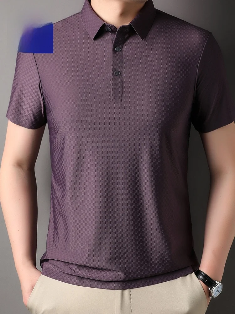 

Мужская футболка Lormen ort Sve irt, повседневная летняя новая футболка Busin Dad, тонкая однотонная вышивка, свободный крой, обычный све