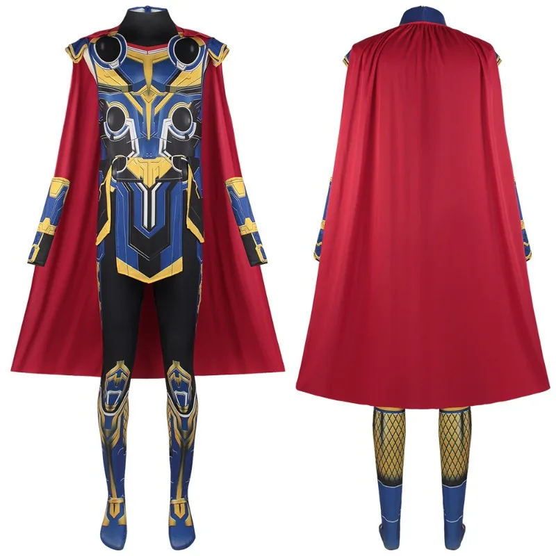 

Thor Jane Cosplay Costume Adult Children Jumpsuit Halloween COS Bodysuit Carnival Party Outfits Cape for Men Women Boys Girls