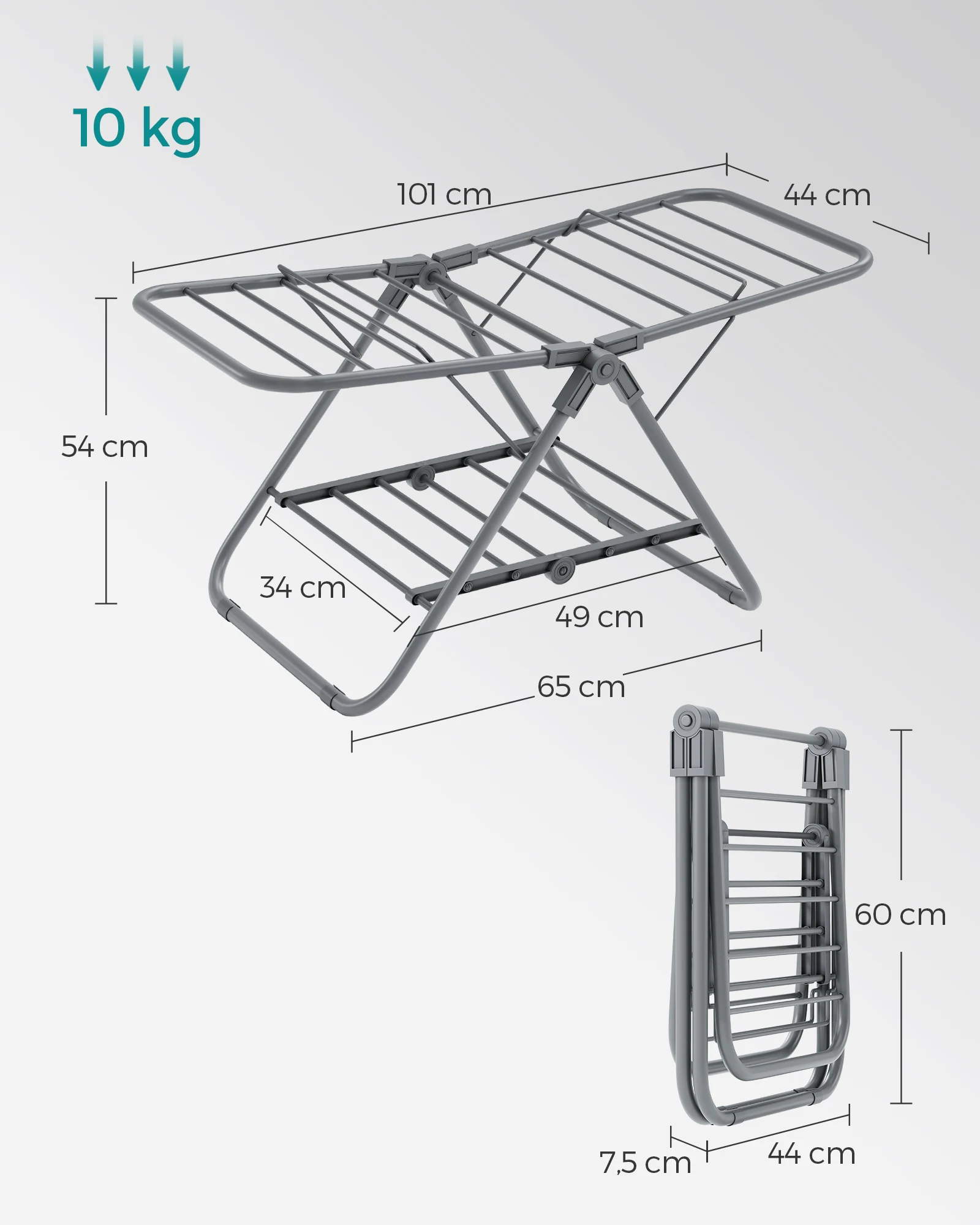 SONGMICS Small Folding 2-Wing stand Booth dryer