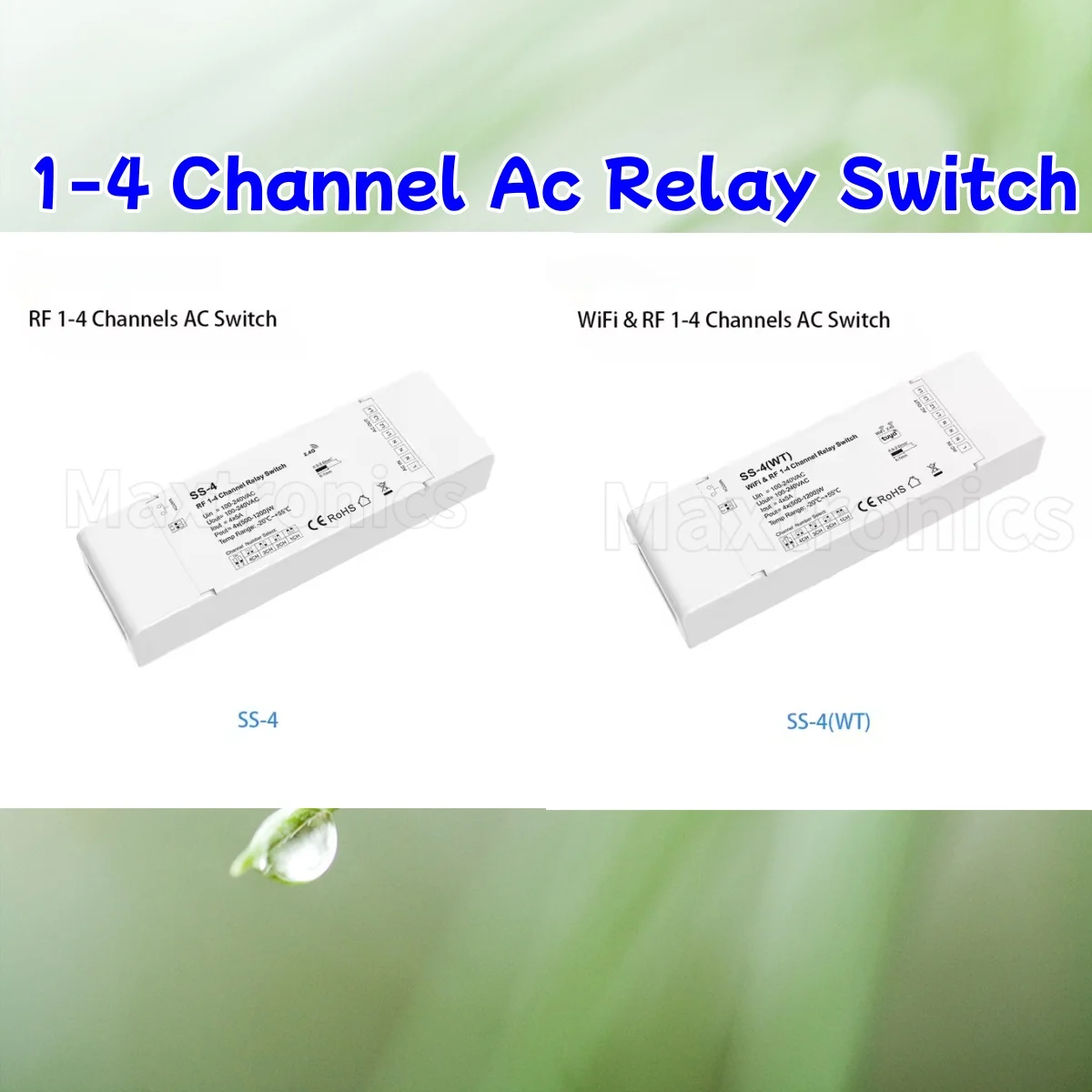 

4CH * 5A AC100-240V Wi-Fi и RF 2,4 ГГц релейный переключатель переменного тока SS-4/SS-4 (WT) Tuya Smart APP облако/голосовое управление для одноцветных светодиодных фонарей