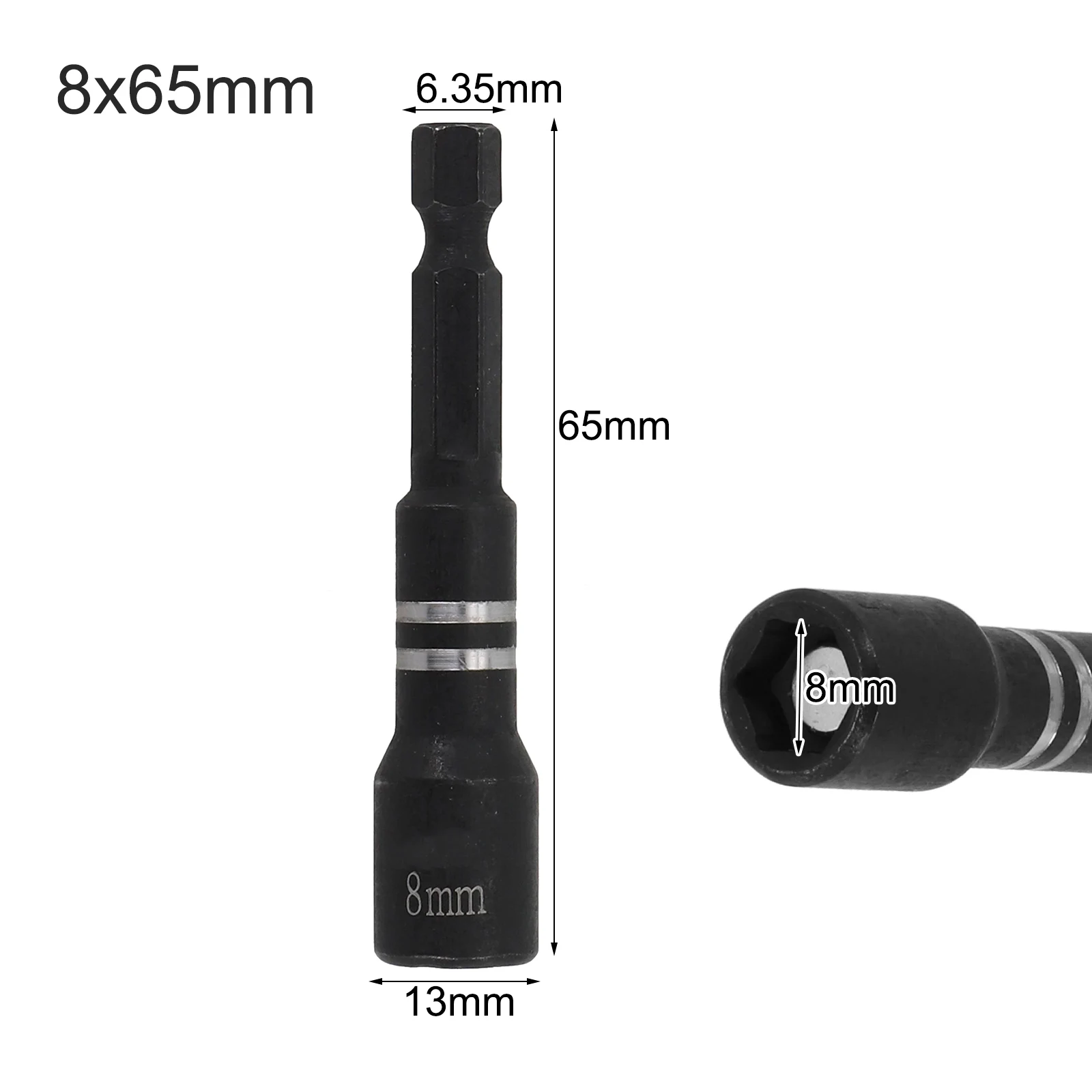 8mm hex soquete porca magnética driver conjunto porca magnética chave de fenda soquete bit hex haste driver adaptador chave de soquete 42mm 45mm 65mm