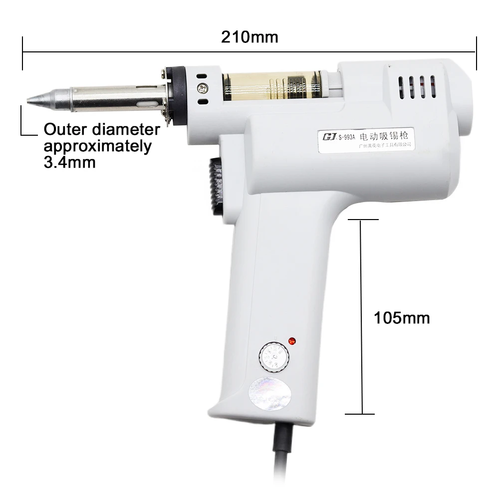 Único dispositivo de sucção elétrica, ventosa, bomba de sucção, estanho remoção ferramenta, S-993A, poderoso, novo, 100W