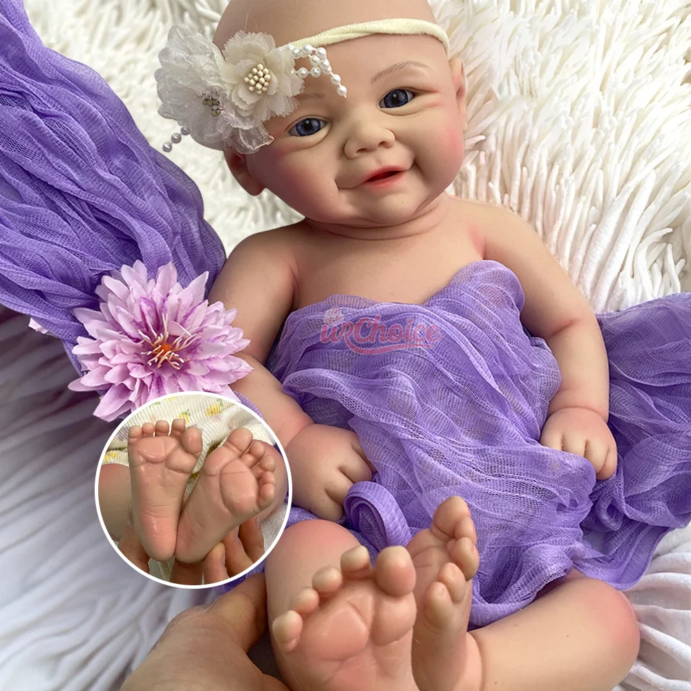 

Birthday Festival Gift For Kids Age 3+ Toy 17"Silicone Reborn Baby Girl & Boy Vivienne Soft Silicone Real Life Newborn Baby Doll