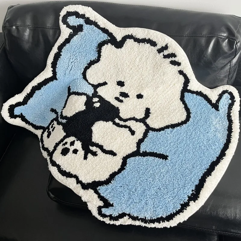 

Top Quality Tufting Fluffy Irregular Cartoon Dog Rugs Funny Animal Floor Mat Carpet Door Mats Carpets for Living Room Home Decor