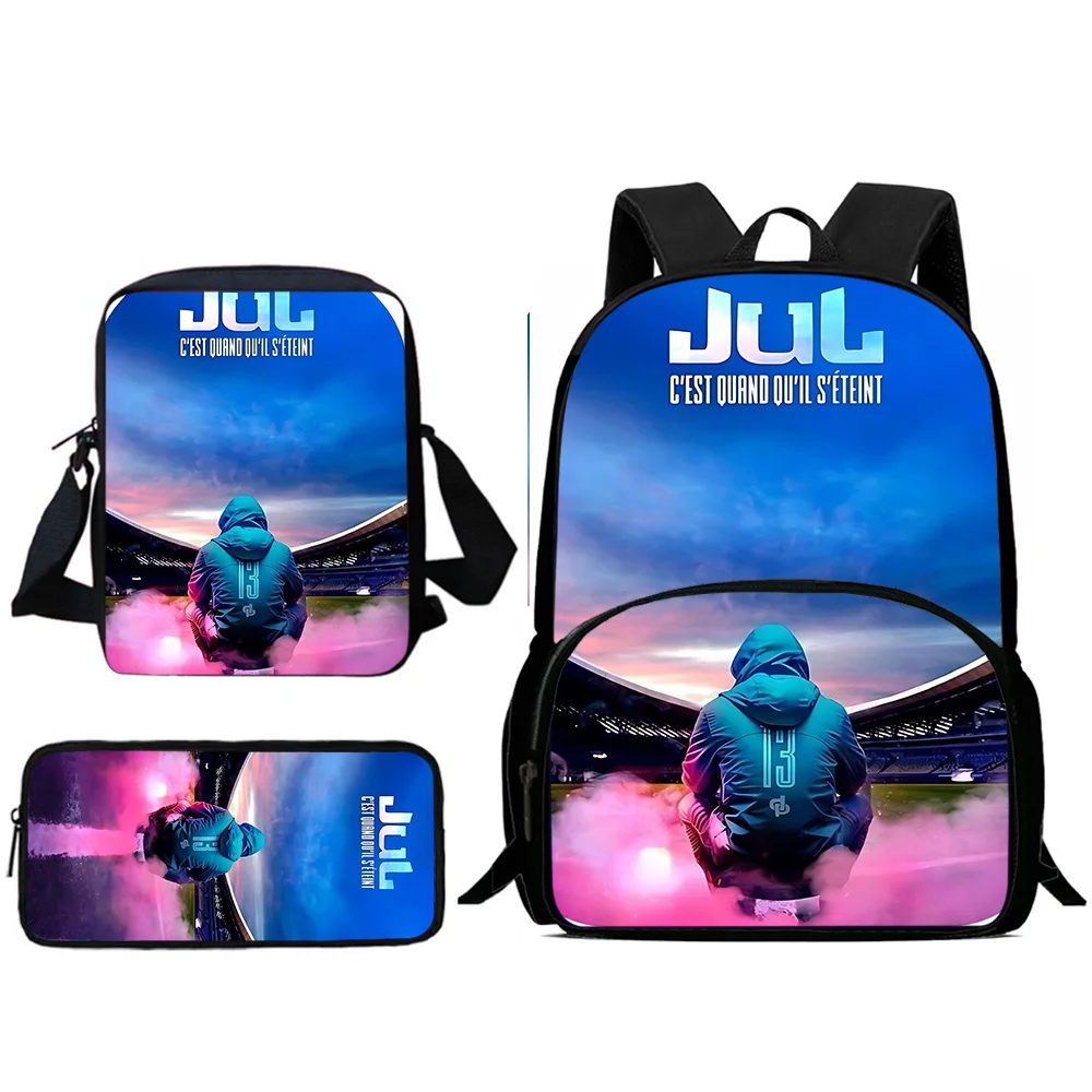 Sacos escolares de grande capacidade para meninos e meninas, mochilas infantis, bolsa de ombro, estojo para lápis, melhor presente, JuL Cest Pas, Lol, 3 peças por conjunto