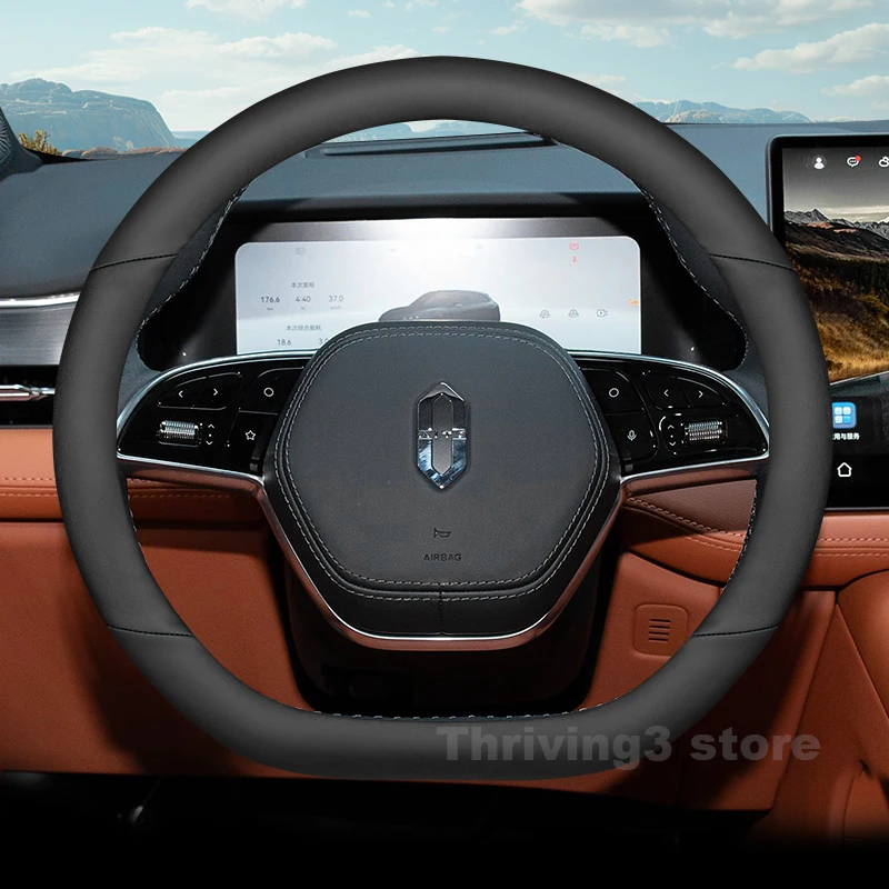 

Leather Car Steering Wheel Cover For AITO M5 Seres 5 M5 2023 2024 2025 Covers For Covers Auto interior AITO M5 Accessories 2025