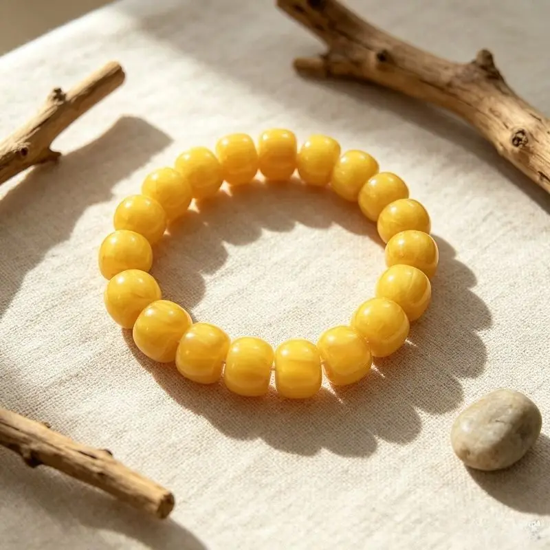 Classic Second-generation Yellow Honey Single-circle Bracelet, Suitable for Both Men and Women, Daily Versatile Jewelry Crafts