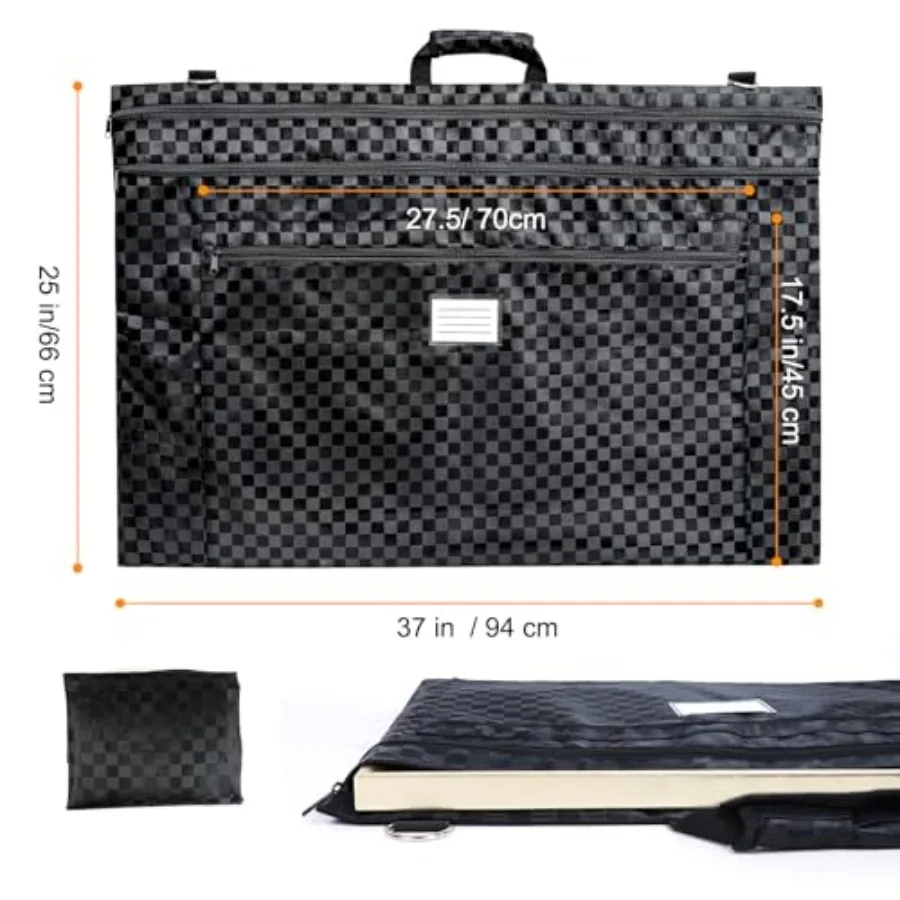 حقيبة تنظيم محفظة قماشية فنية مقاس 24 36 بوصة مع حزام كتف قابل للفصل لحماية ونقل العمل الفني