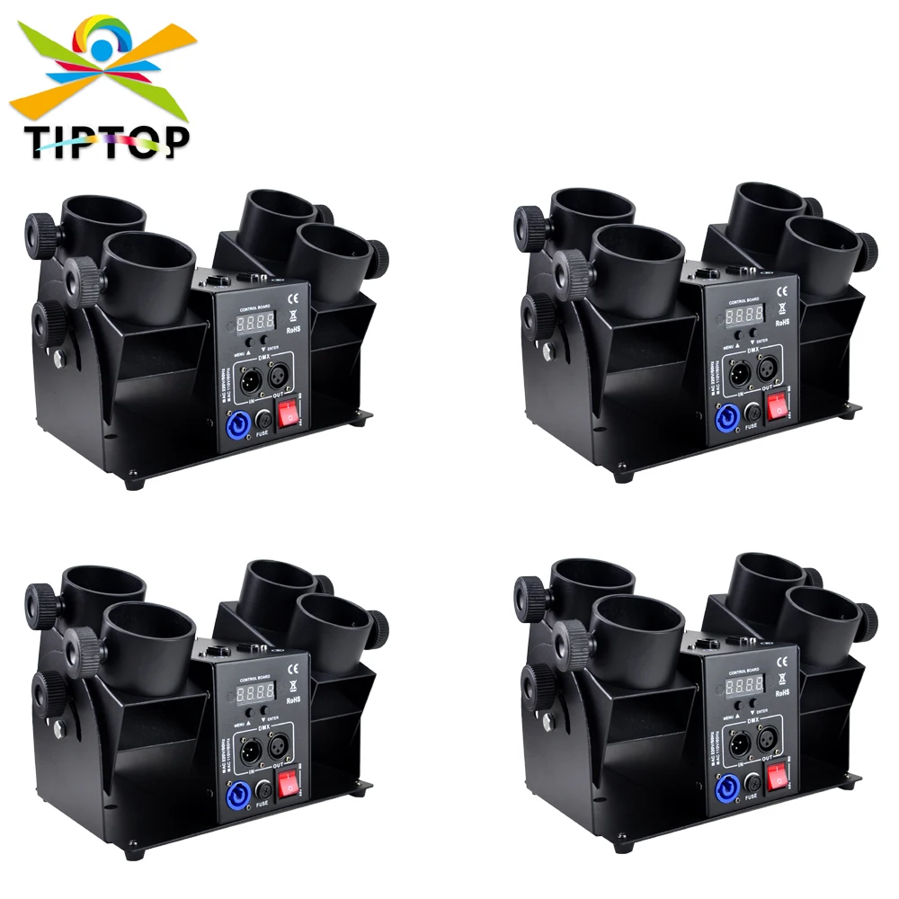 TIPTOP Confetti Remote 4 Pack Colorful Blower DMX 4 Tube Paper Confetti Jet Flick Flutter Sticks Wedding Celebrations Dancing