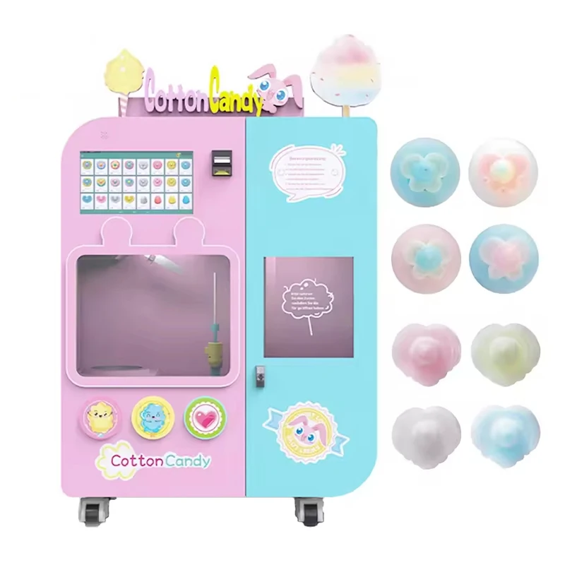 2022 Hot Sales Vending Machine Full Automatic Cotton Candy Machine Candy Floss Making Machine