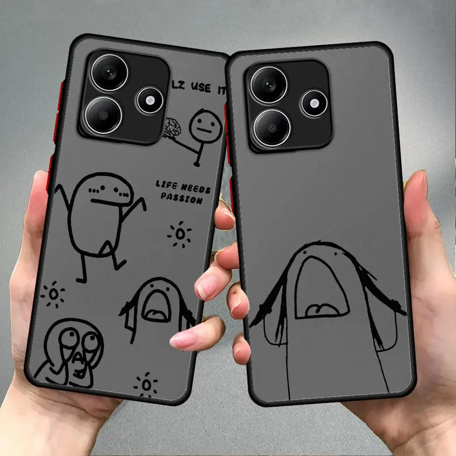 Casing untuk Xiaomi Redmi A4 9 10 14C 12C A1 A2 Plus 13C K40 Pro Penutup Belakang Ponsel Seni Lucu Menarik