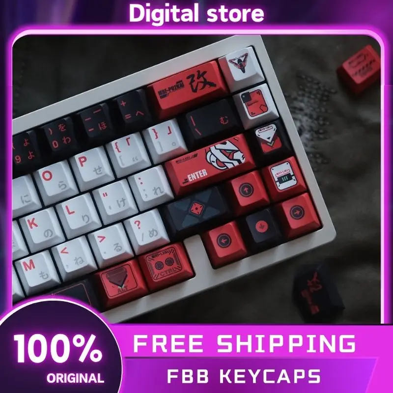 FBB Original Keycaps Red heresy PBT sublimation customized keyboard 145 Keys Mechanical Keyboard Keycaps Accessories Gamer Gifts