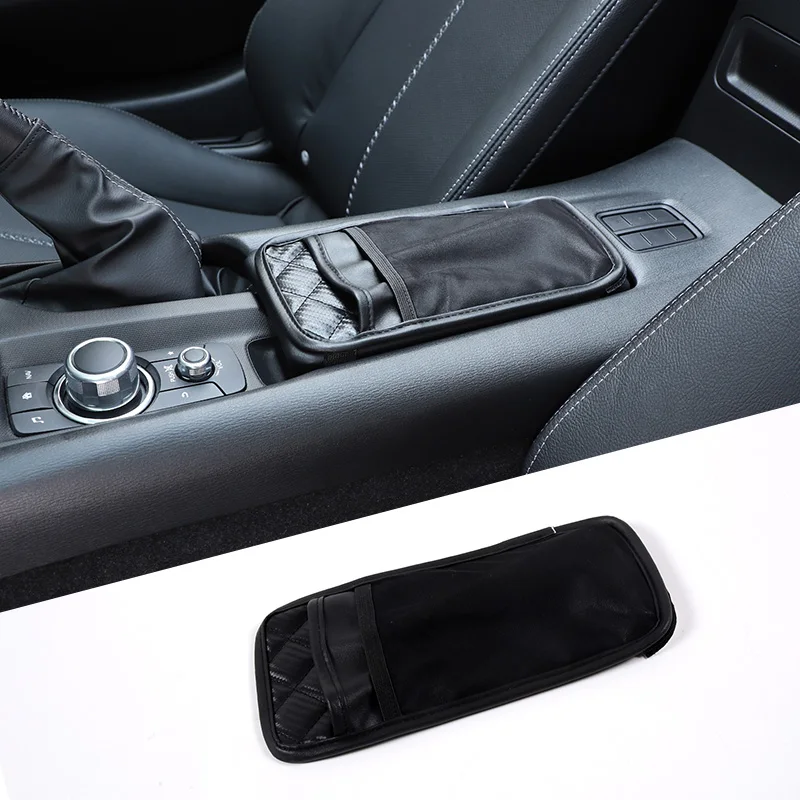 

For Mazda MX-5 MX5 2016-2023 Car Armrest Box Cover Leather Center Control Armrest Box Pad Protector Mobile Phone Storage Bag