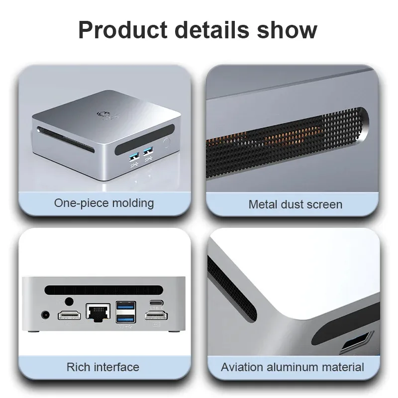 New Mini PC Gamer AMD Ry-zen 7 7730U R9 5900HX Win-dows 11 2xDDR4 2xNVMe Gaming Mini Computer Barebone 8K HTPC WiFi6 BT5.2