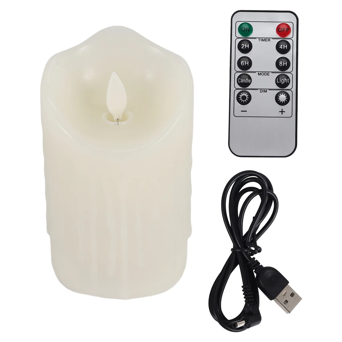 New LED Candles, Flickering Flameless Candles,Rechargeable Candle, Real Wax Candles with Remote Control,12.5cm