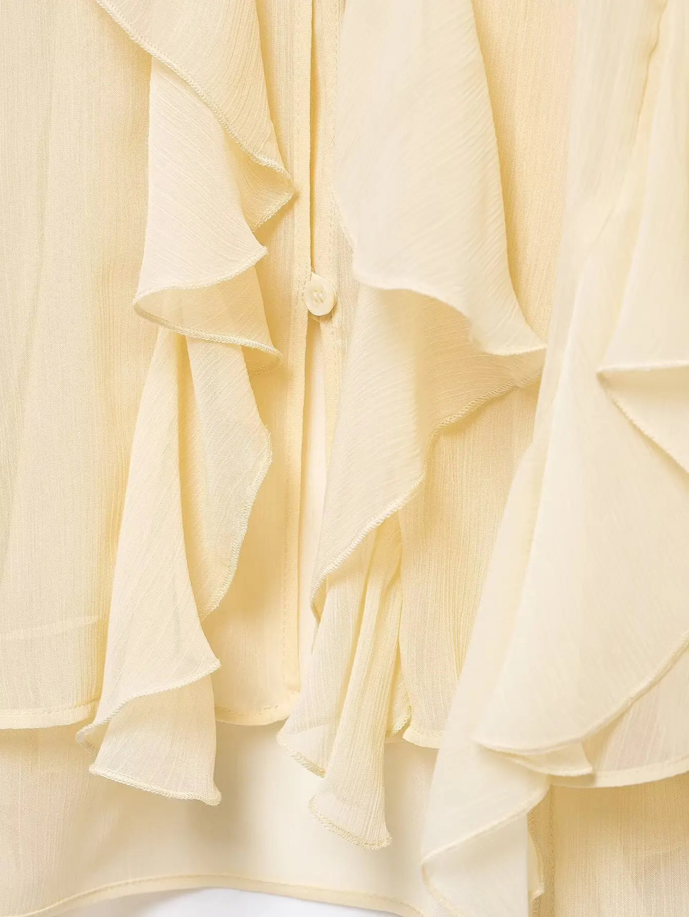 Frauen Casual Rüschen Hemd Lose Spitze Up Aushöhlen V-ausschnitt Tops 2025, Frühling Blusen Frauen Kleidung – Detail 8