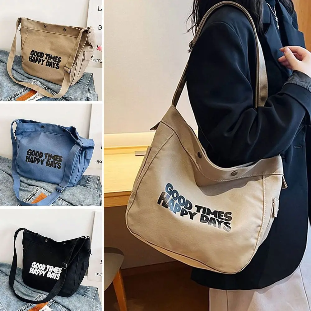 Fashion Women Large Lapacity Canvas Shoulder Bags Student Crossbody Bag Casual Handbags Tote Bag