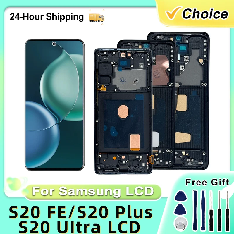 Super TFT For Samsung Galaxy S20 Plus LCD Display Touch Screen Digitizer With Frame For Samsumg S20 FE S20 Ultra Replacement LCD