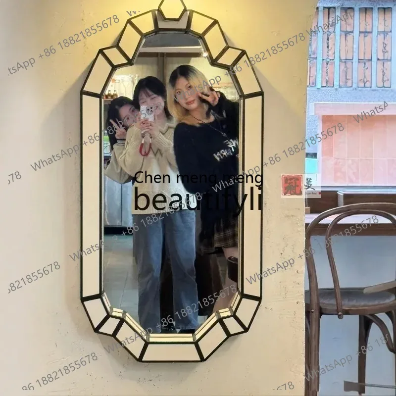 

S26 French creative European living room dining room wall hanging decorative mirror American toilet art bathroom mirror