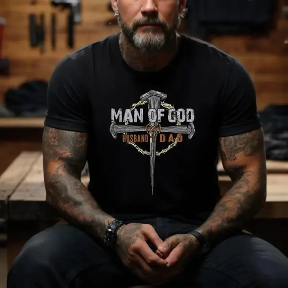 Man Of God Dad Shirt, Man Of God Husband Dad Shirt, USA Flag Dad Shirt, Father's Day Tee, God Dad Tshirt, Father Day Gift Graphic tees