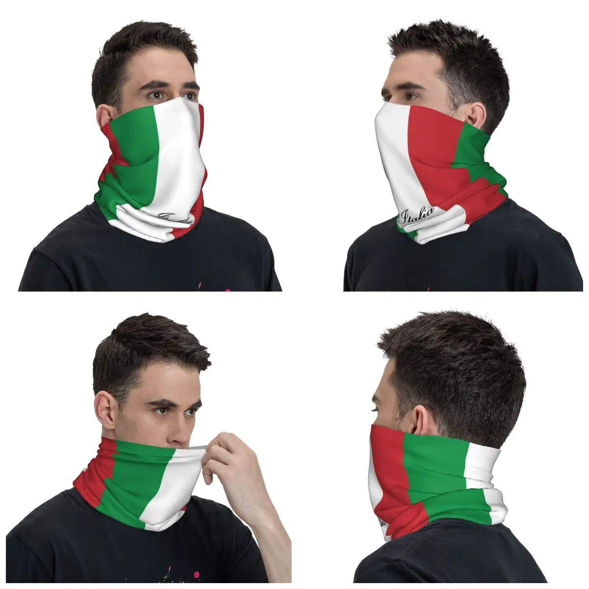 Italian Flag Of Italy Italia Bandana Neck Gaiter Printed Balaclavas Magic Scarf Warm Headband Fishing Unisex Adult Windproof